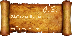 Gózony Barna névjegykártya