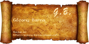 Gózony Barna névjegykártya