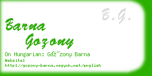 barna gozony business card